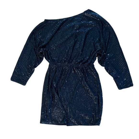 SHEIN BAE Sequin Mini Dress L Batwing Off the Shoulder Party Dress NWT Holiday - Picture 10 of 12